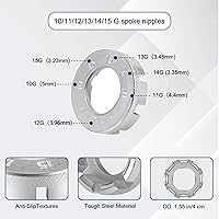 Vista 3 de Llave de radios - Llave de radios endurecida para bicicleta, herramienta de llanta de radios para ajuste y reparación de tensión de rueda