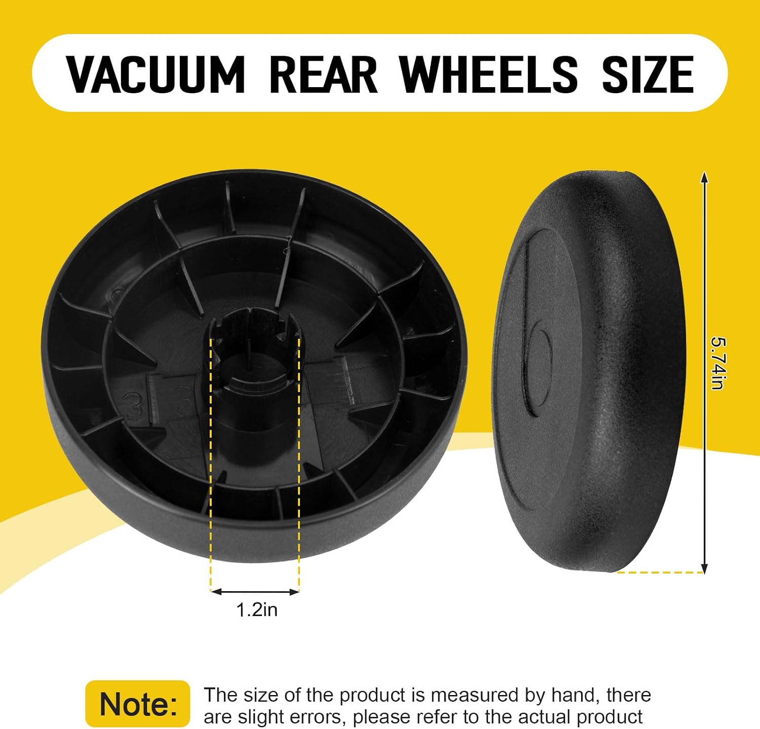 15409-119N Vacuum Rear Wheels Part for Eureka Mighty Mite 3600 Series Vacuums, SC3683, SC3686 and SC3681, Vacuum Cleaner Rear Wheel Replacement (2PACK)