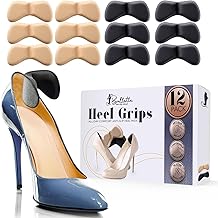 Ballotte 6 Pairs of Extra Soft Heel Pads, Strong Self-Adhesive Heel Cushion Heel Grips for Women and Men Shoes, Prevent Blisters, Cuts, Slipping, and Pain, Shoes Too Big Inserts in Black and Nude