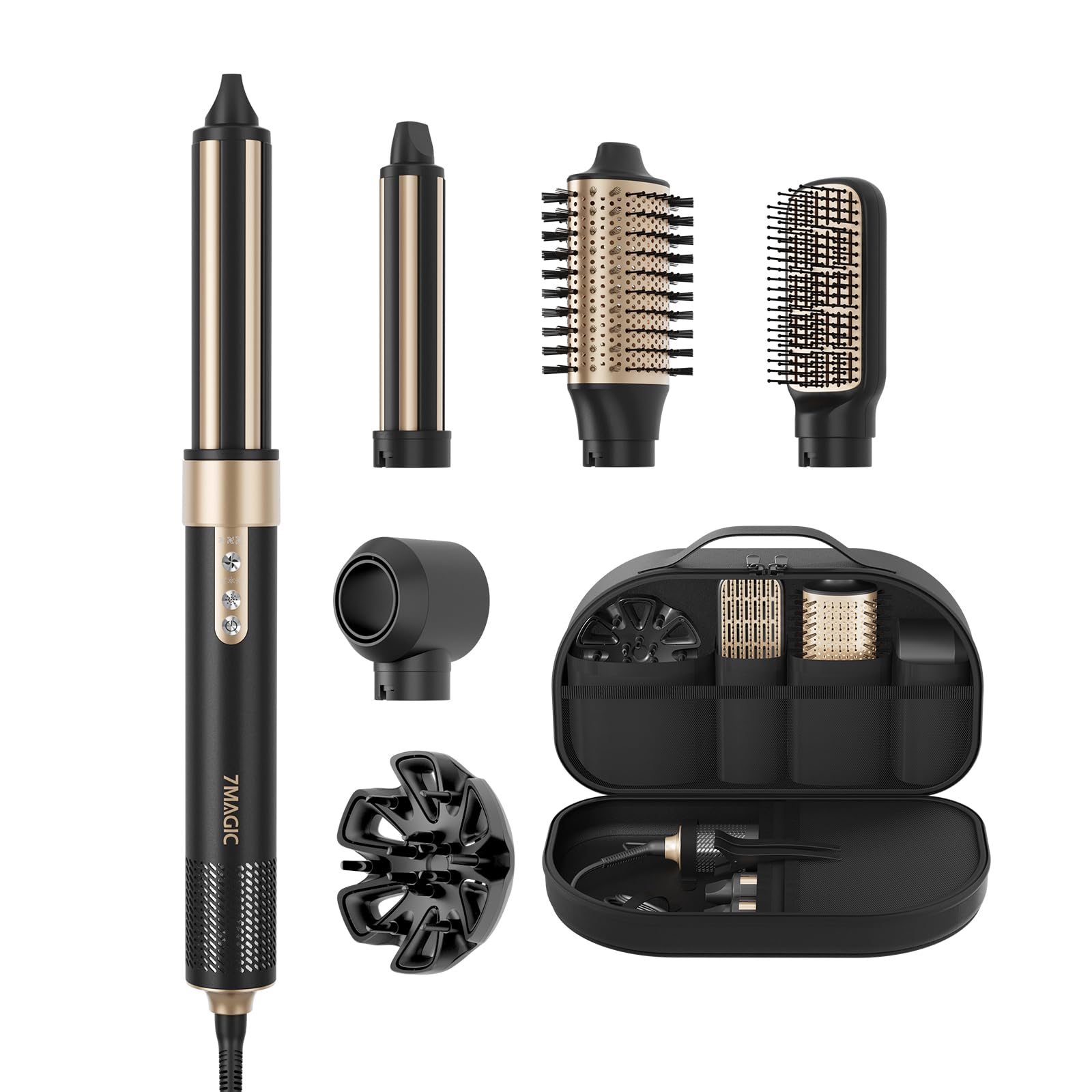 6 in 1 Hairstyler, Ionen Föhn, Lockenstab Automatisch, Ohne Extreme Hitze