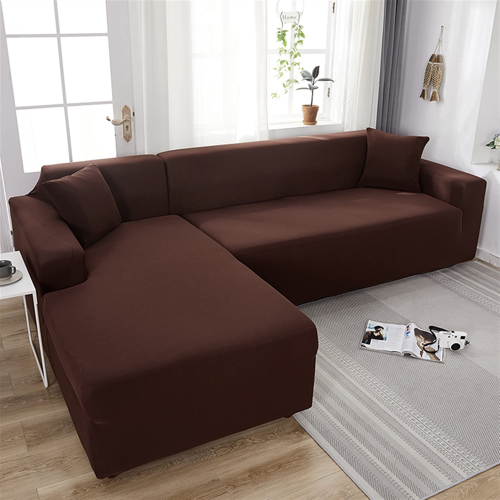Housse de canapé élastique en polyester pour un salon chaleureux et moderne