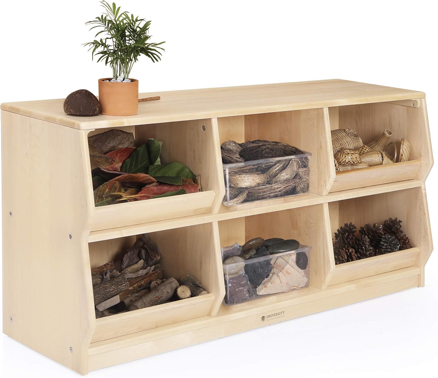 Guidecraft PlayBin Storage 61cm (24") Solid Maple 6 Bin Compartments, Kids' Toy