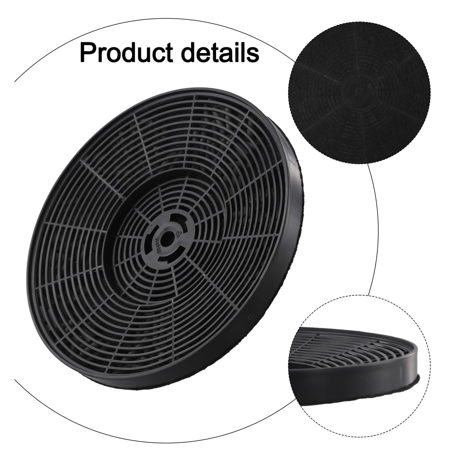 Filtro for Campana, Compatible Con Universal, Redondo, 175x175x15mm
