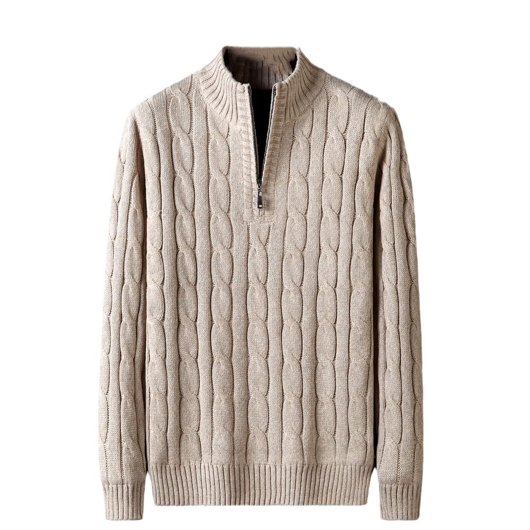 Vogrtcc Maglione a collo alto mezza cerniera maglione lavorato a maglia maglione maglione vintage