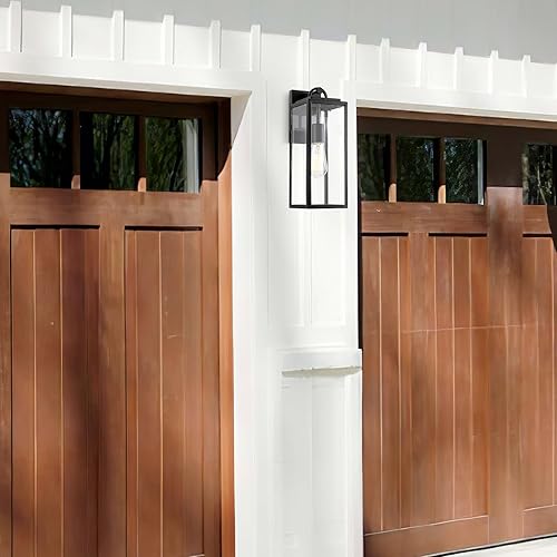 Miniatura 6 de Kira Home Damon - Aplique de pared industrial de 15.5 pulgadas, 1 luz, resistente a la intemperie, para interiores y exteriores, pantalla de vidrio