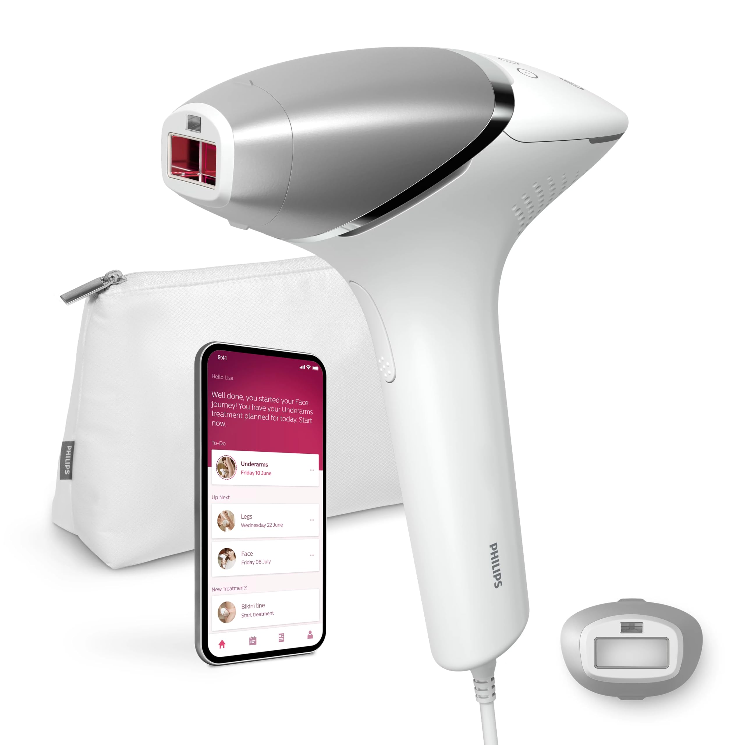 Philips Epilateur à lumière pulsée & laser BRI940/00 blanc/gris