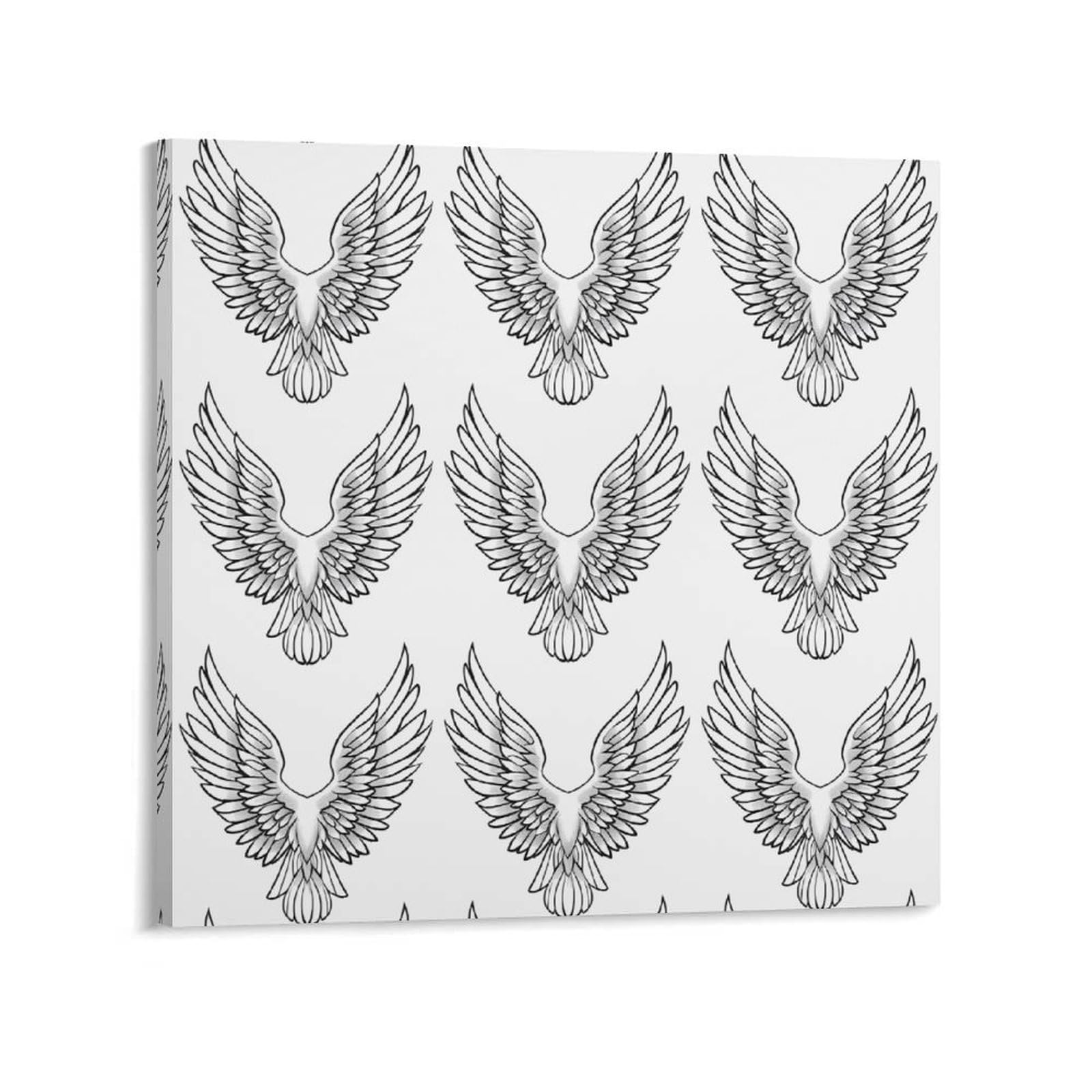 KLOPH Wings Line Pattern Canvas Wall Art for Living Room 12x12inch Modern Artwork Painting for Bathroom Hanging Canvas Prints Aesthetic Wallart for Bedroom Kitchen Office Wall Decor