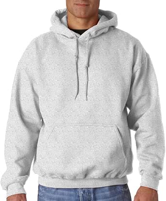 Gildan Fleece Hoodie Sweatshirt, Style G18500 - 50/50 Cotton-Polyester, Large, White, Multipack