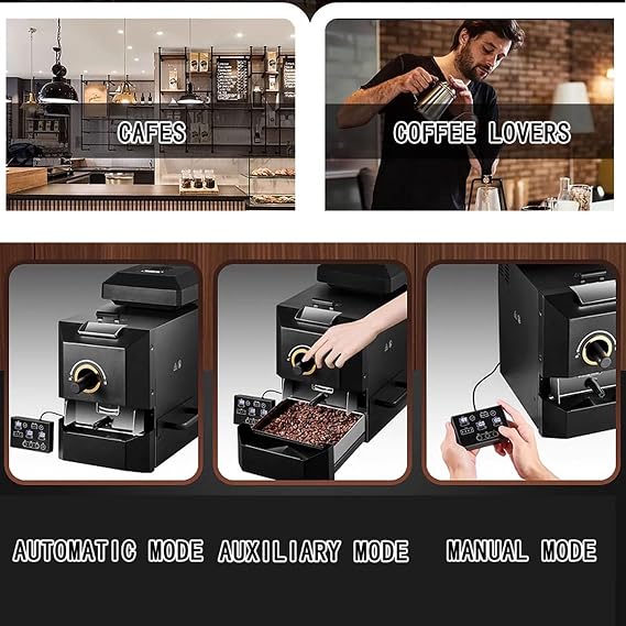 Electric Coffee Bean Roaster, 200-500g Commercial Drum Coffee Bean Roasting Machine With Intelligent Operation Panel, for Cafes, Restaurants, Bars, Hotels, Offices