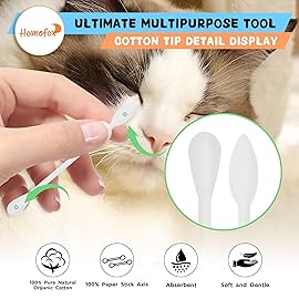 HOMEFOX XL Thick Cotton Swabs Pointed Precision - 500 Count Extra Large - Pointy Organic Cotton Buds Double Side Tightly Wrapped Cotton Tips Paper Stick Cruelty-Free, XL Pointy & Round White