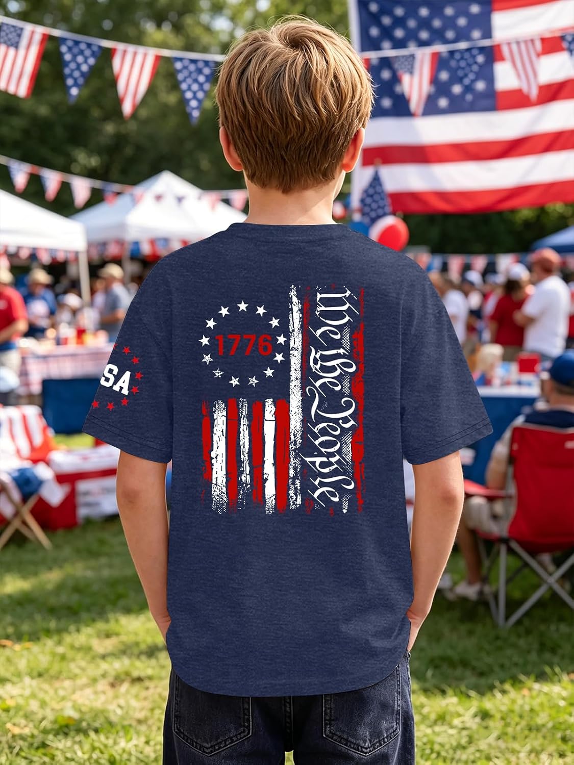 Kids 250th Anniversary USA Shirts Boys Girls American Flag T-Shirt 4th of July Shirt 250 Years Birthday Patriotic Tops