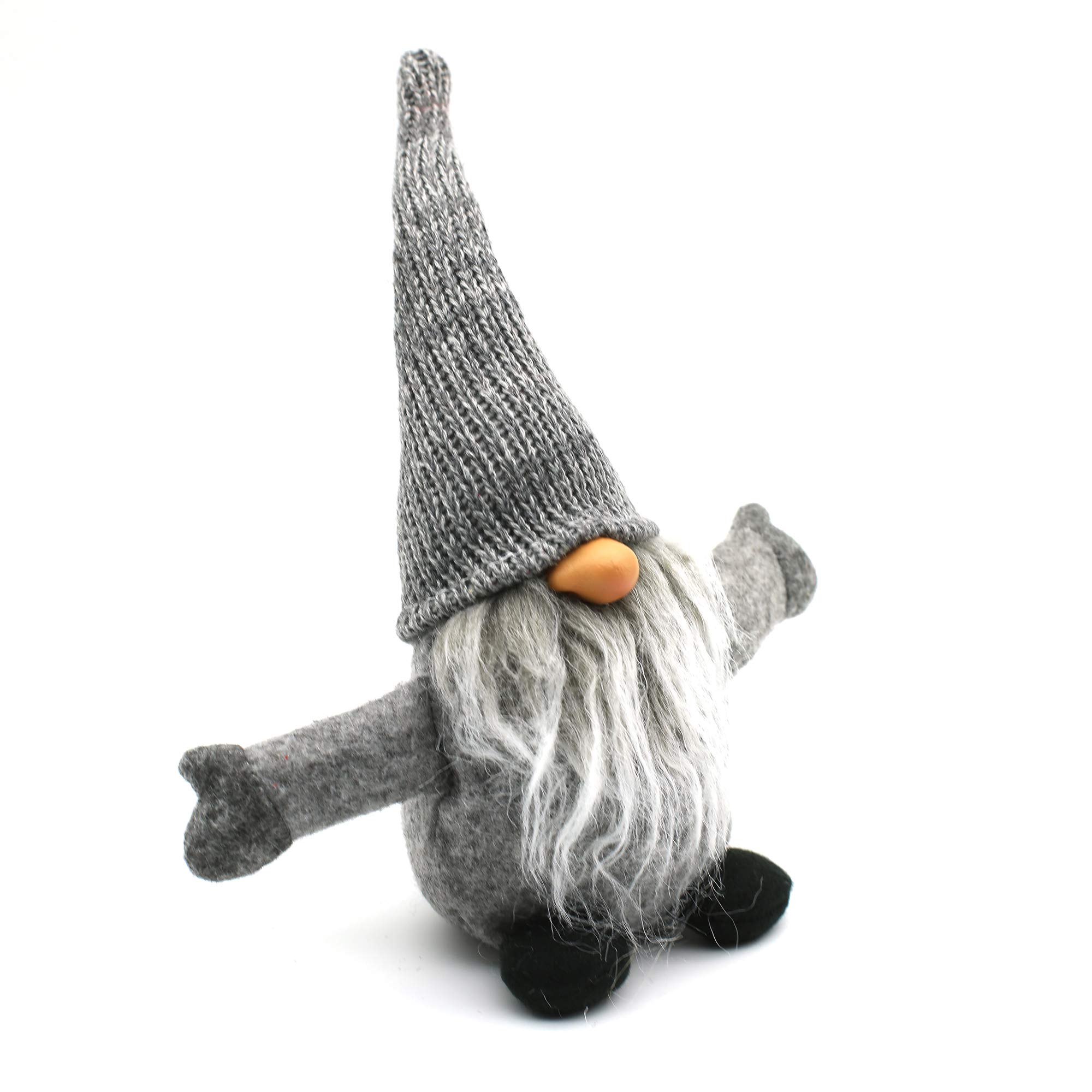ITOMTE Handmade Swedish Gnome, Scandinavian Tomte, Yule Santa Nisse, Nordic Figurine, Plush Elf Toy, Home Decor, Winter Table Ornament, Christmas Decorations, Holiday Presents - 10 Inches, Grey