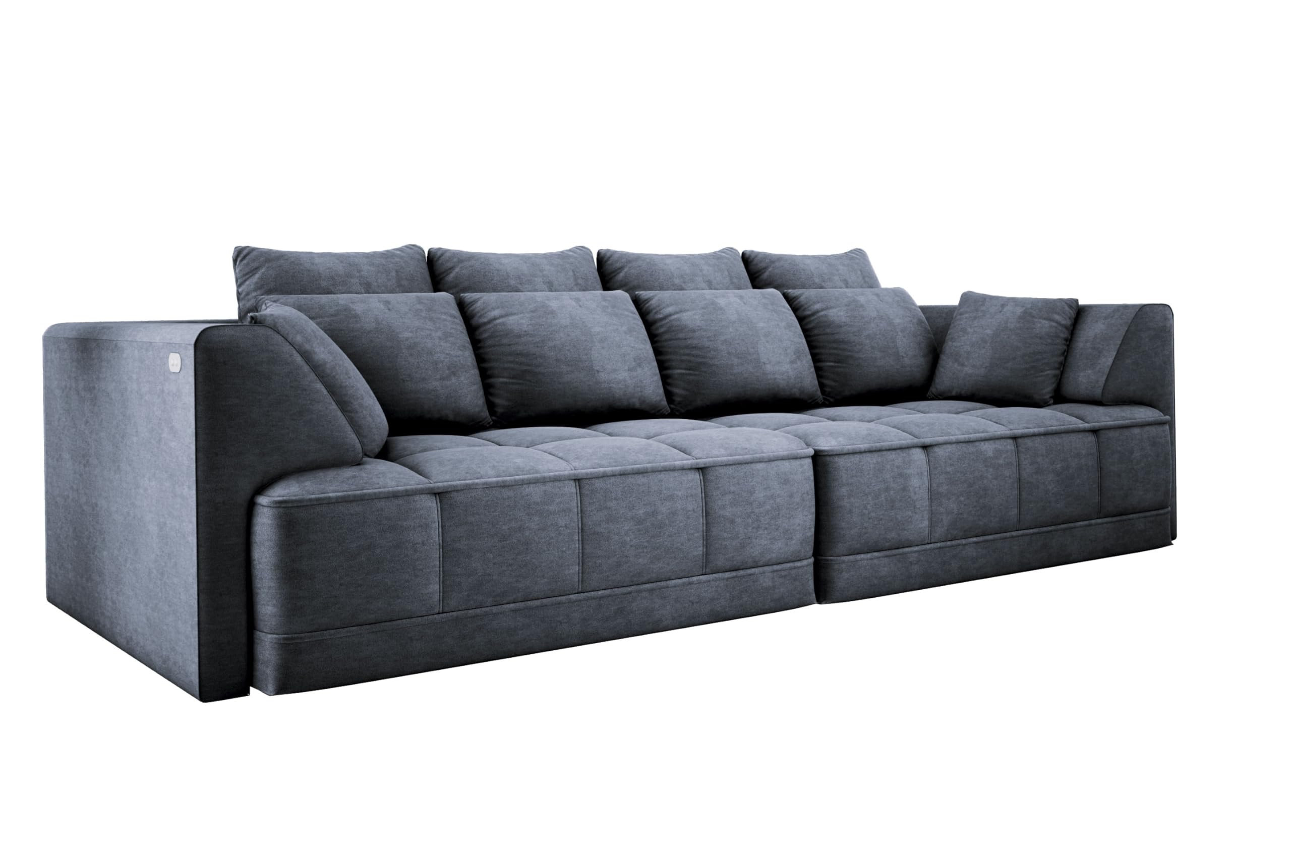 Big Sofa Tiga XXL, Schlafsofa, Couch, Schlafcouch mit Schlaffunktion 302 cm Breit (Cloud 97)