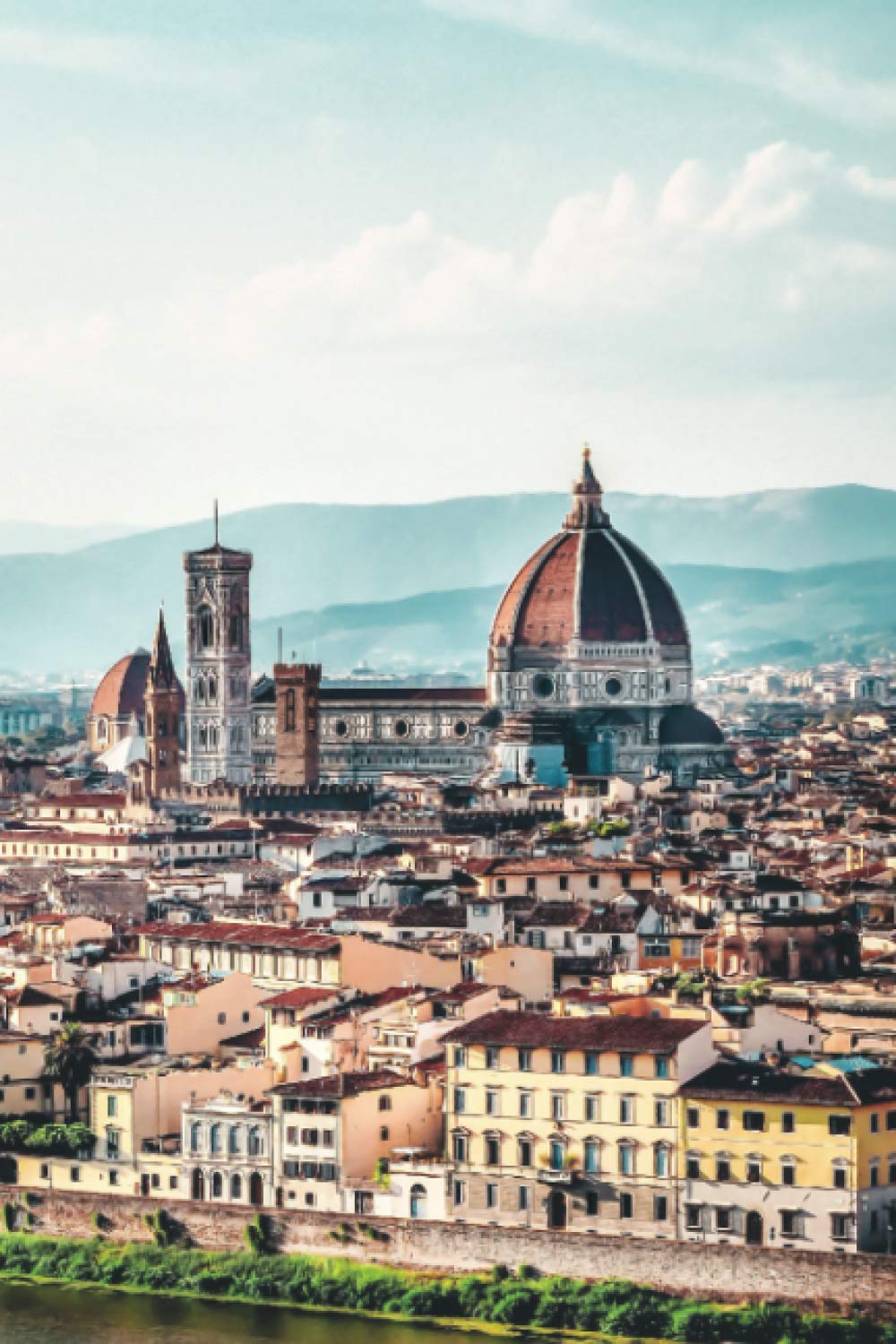 Notebook: (6x9" 108 pages) Italy Florence Cathedral Duomo di Firenze Panoramic View: Brunelleschi's Dome, nave, and Giotto's Campanile of the ... Piazza della Signoria, from Michelangelo Hill