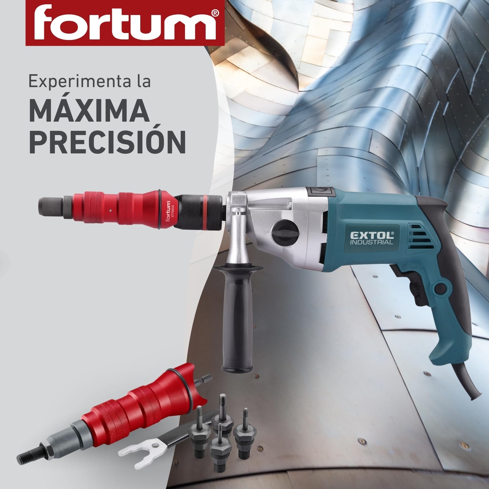 Adaptador de Tuerca Remachada para Taladro y Atornillador | Herramienta para Remachar Tuercas de Aluminio, Acero y Acero Inoxidable | Adaptador Tuercas de M3-M8 | Pistola de Remaches Adaptador