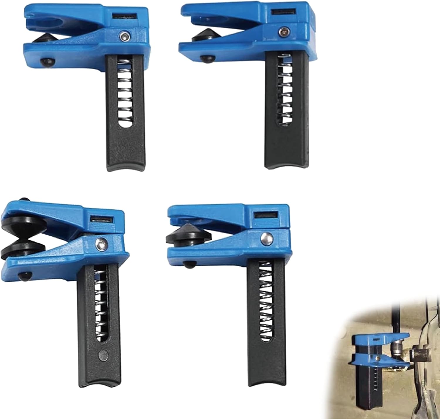 4 PCS Car Brake Line Clamp, 1/2" 3/8" 5/16" Line Stopper Kit, Brake Lines Plug Automatic Fluid Stop Clamp, Universal for Most Cars (Blue)