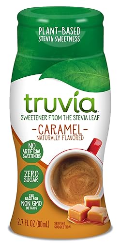 Truvia Edulcorante líquido sin calorías de la hoja de stevia, botella de 2.7 onzas líquidas, sabor a caramelo (paquete de 1)