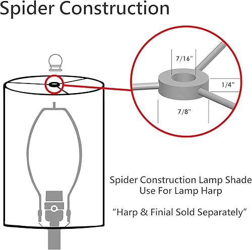 Miniatura 5 de Aspen Creative 31223A, tambor de transición (cilindro) construcción en forma de blanco, pantalla de araña de 8 pulgadas de ancho (8 x 8 x 8 pulgadas)