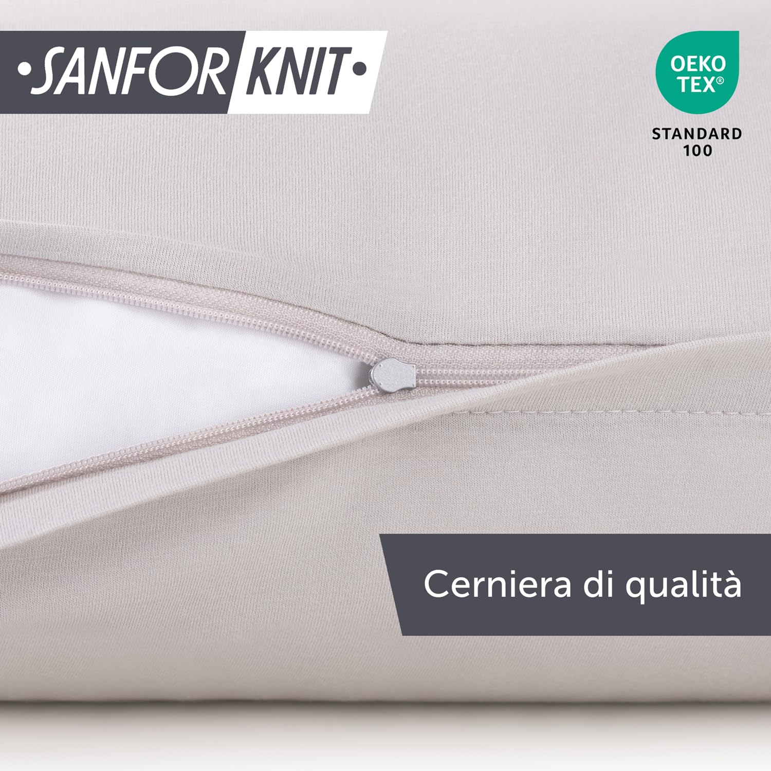 Blumtal Federe Cuscini Letto Matrimoniale Cotone - Federe Cuscini 40x80-100% Cotone, Set di 2 Federe in Jersey con Cerniera, Federa certificate Oeko-Tex, Federe Cuscino Letto - Grigio Chiaro