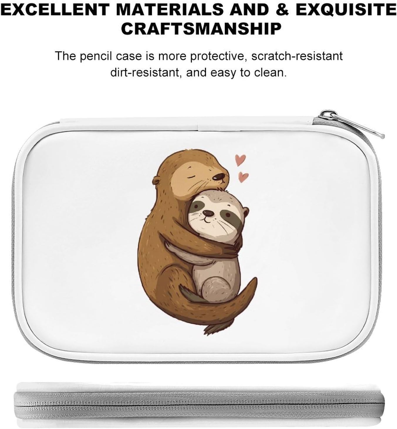 Otter Hugging Sloths Cosmetic Bag Makeup Brush Organizer Bags image 4