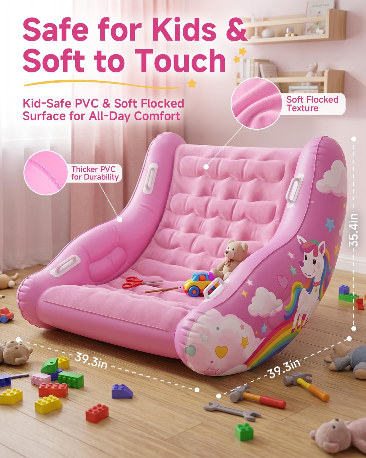 Inflatable Sensory Rocking Chair for Kids 3-12