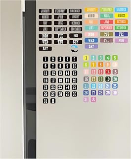 Double-Sided Magnetic Numbers and Months Date for Dry Erase Calendar Whiteboard 51pcs Days of The Week and Months Calendar Dates Indicators for Office(Color1)