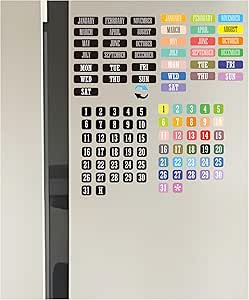 Magnets For Whiteboard Colorful Magnetic Calendar Set - Reusable Date Numbers & Fun Holiday Magnets For Fridge Organization Magnetic Calendar Accessories
