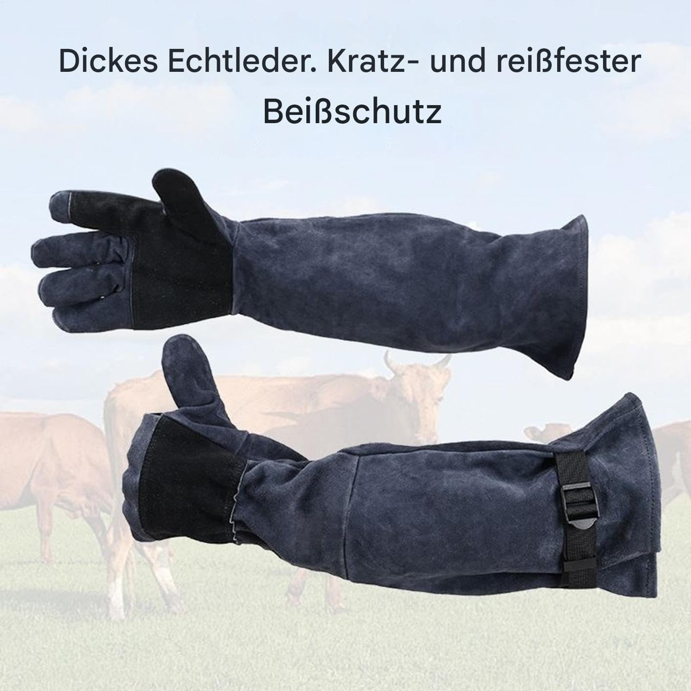 Guantes antimordeduras para el manejo de animales Protector | Guantes Protectores Antiarañazos De 60 Cm Manga Para Manejo De Gatos, Perros, Ganado, Serpientes Y Reptiles
