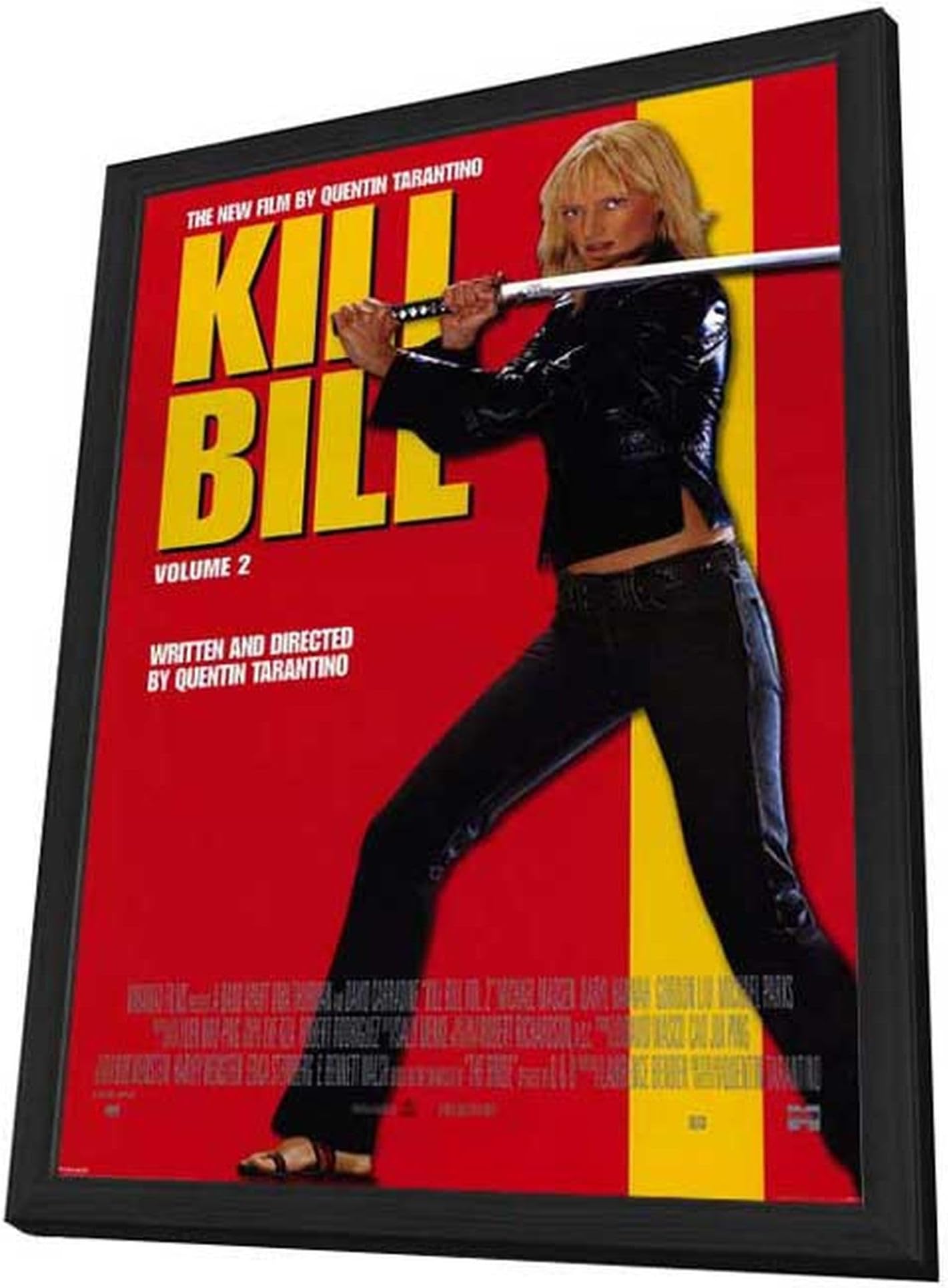 ArtFuzz Kill Bill, Vol. 2 24 x 36 Movie Poster - Style C - in Deluxe Black Aluminum Poster Changeable Frame