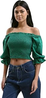 توب مرن سهل الارتداء بتصميم عصري للنساء من ريفين، لون أخضر