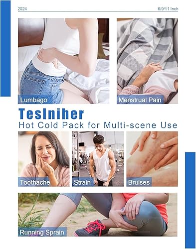 Miniatura 7 de Bolsa de hielo reutilizable para lesiones, bolsa de agua caliente reutilizable para aliviar el dolor, bolsa de hielo para terapia de calor y frío,