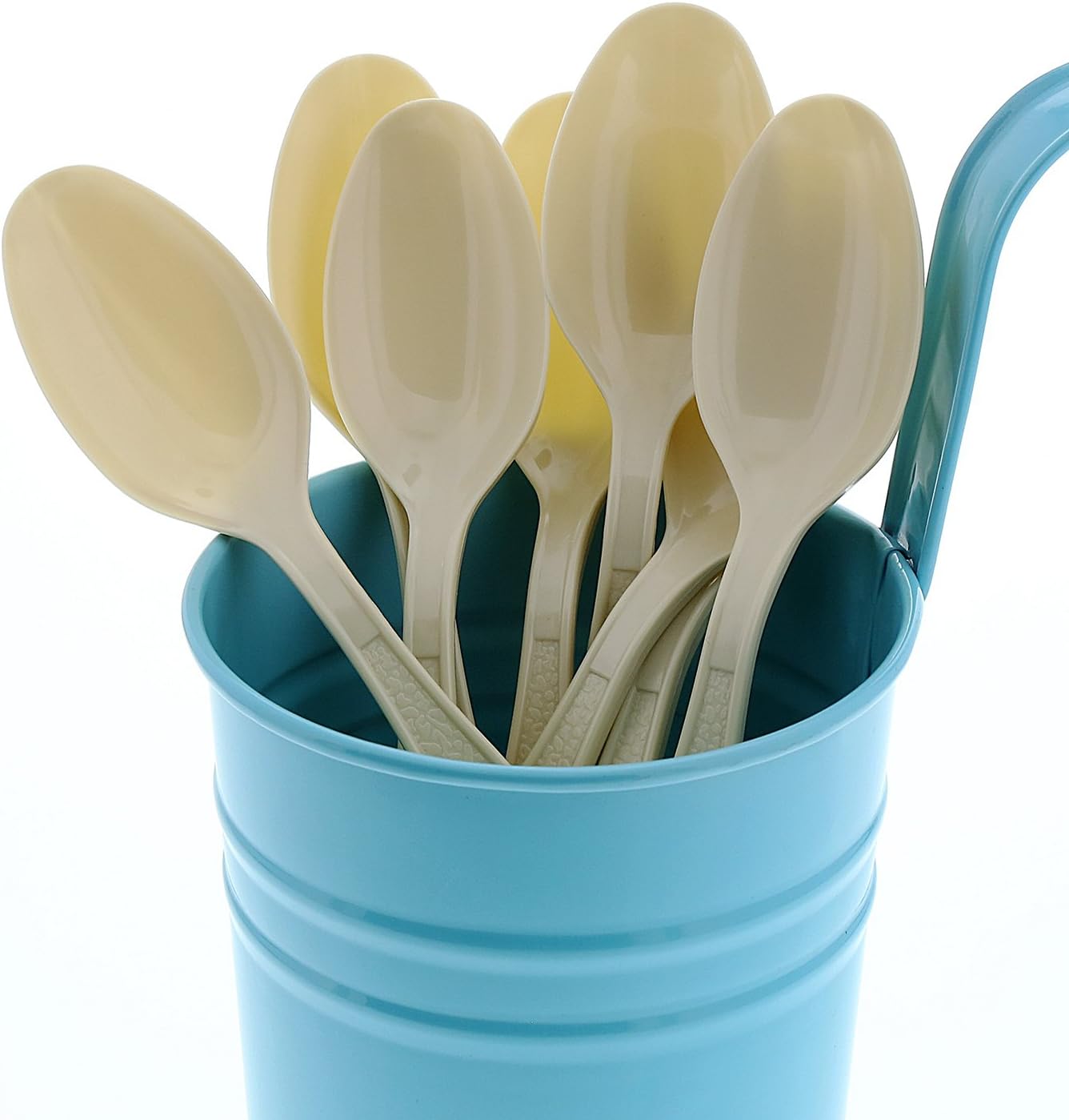 AmerCareRoyal Heavy Weight Unwrapped Disposable Polystyrene Plastic Teaspoons for Restaurants and Catering in Retail Packaging, Champagne, Pack of 1000