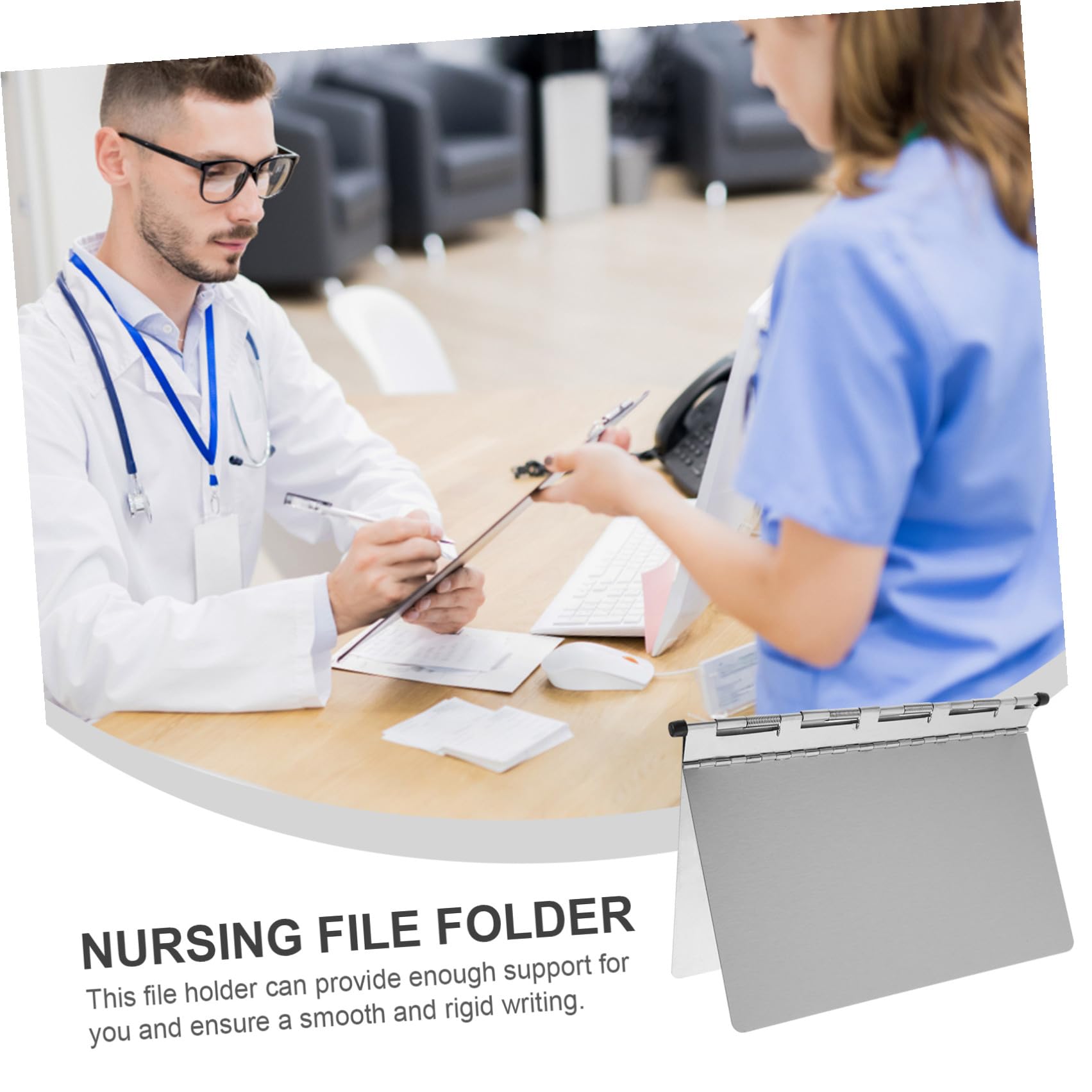 Krankenaktenordner and und Edelstahl Hoher Kapazität mit Robuster Bruchfestem Design für Krankenschwestern und Büroarbeiter Büro im