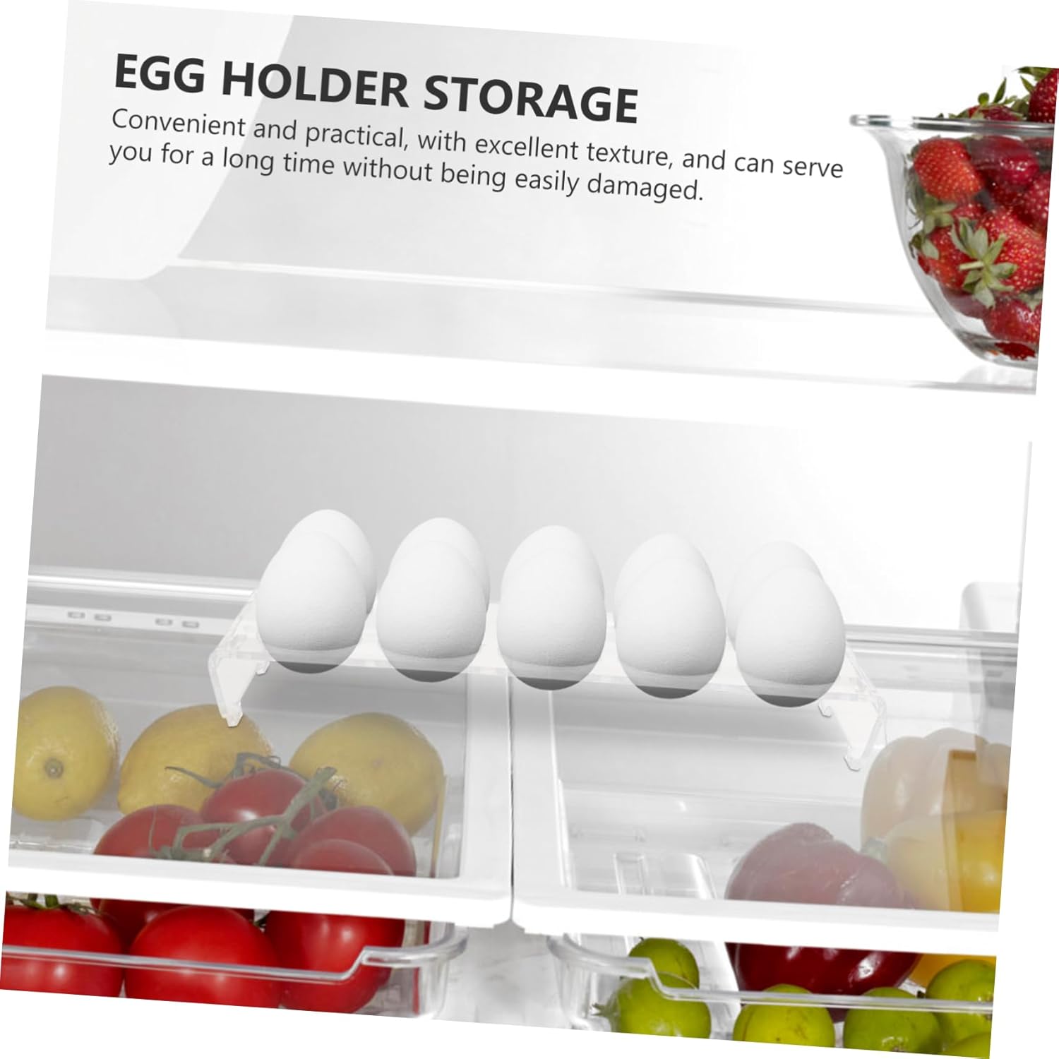 ARTIBETTER 4pcs Refrigerator Storage Container Acrylic Holder Shape Slots Design for Easy Access Neat Kitchen Organization Large Capacity for