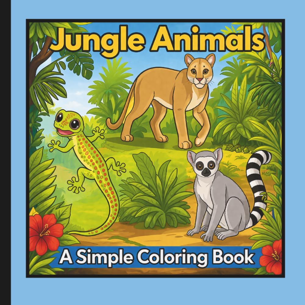 Jungle Animals: A Simple Coloring Book