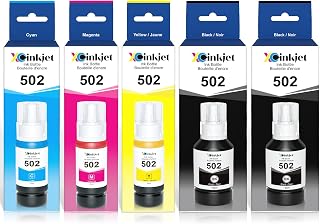 Xcinkjet 502 t502 Ink Refill Bottles for Ecotank ET-4760 ET-4850 ET-2760 ET-2850 ET-2750 ET-3850 ET-3750 ET-4750 ET-3760 ST-2000 2800 2803 3710 et-3830 et-3700 Printer (2BK C M Y)