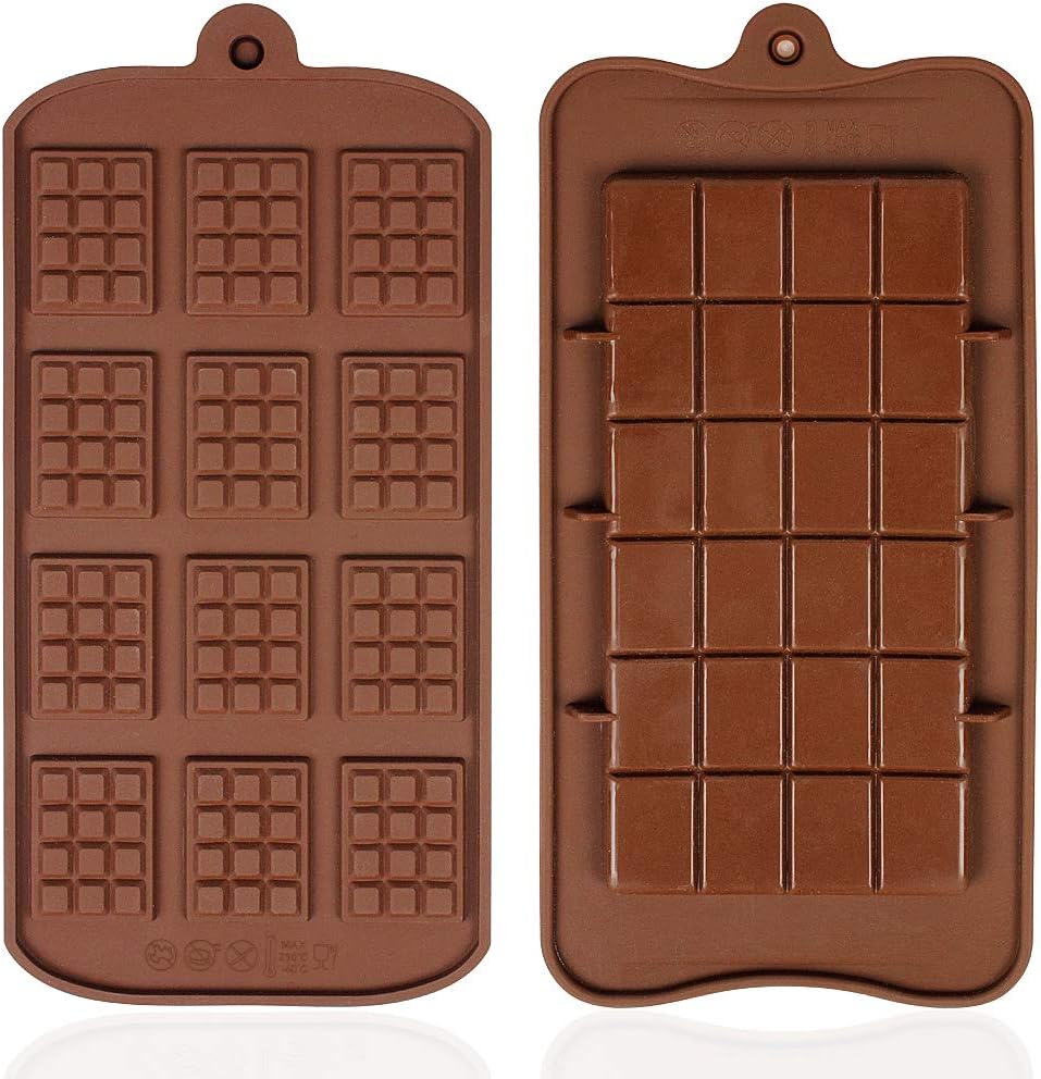 2 Pcs Chocolate Bar Moulds Silicone Molds Ice Tray Moulds Sweet Moulds Candy Moulds Jelly Moulds Soap Mold Baking Molds