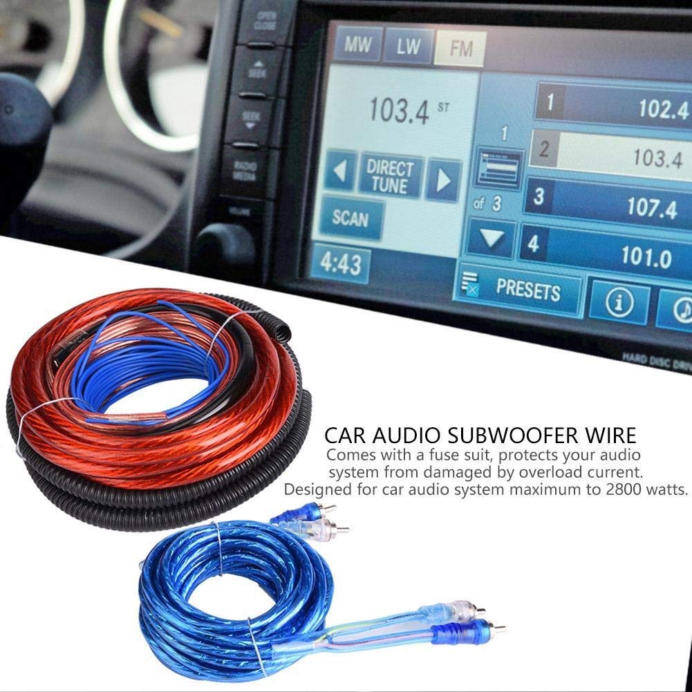 KSTE Set di Cavi per Amplificatori per Auto, 4GA 2800W Kit Completo Audio Auto Audio Subwoofer Amplificatore Speaker Installazione Cavo Kit Fusibile Suit
