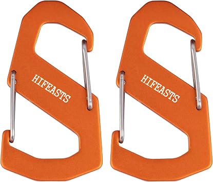 Carabiner Double Clip, Tennis Fence Hook, Double-Head Clip, S-Shaped Aluminum Buckle, for Camping, Fishing, Hiking, etc.