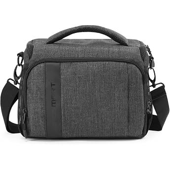 BAGSMART SLR/DSLR Camera Gadget Messenger Bag with Waterproof Rain Cover Grey