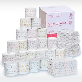 【ケース販売】トイレットペーパーとティシューの詰め合わせ コアレックス スマートフラワー ワンタッチふわはな(芯なしトイレットペーパー)ダブル 70m(2倍巻き) 21ロール + 花いっぱいティッシュ 200組 6パック