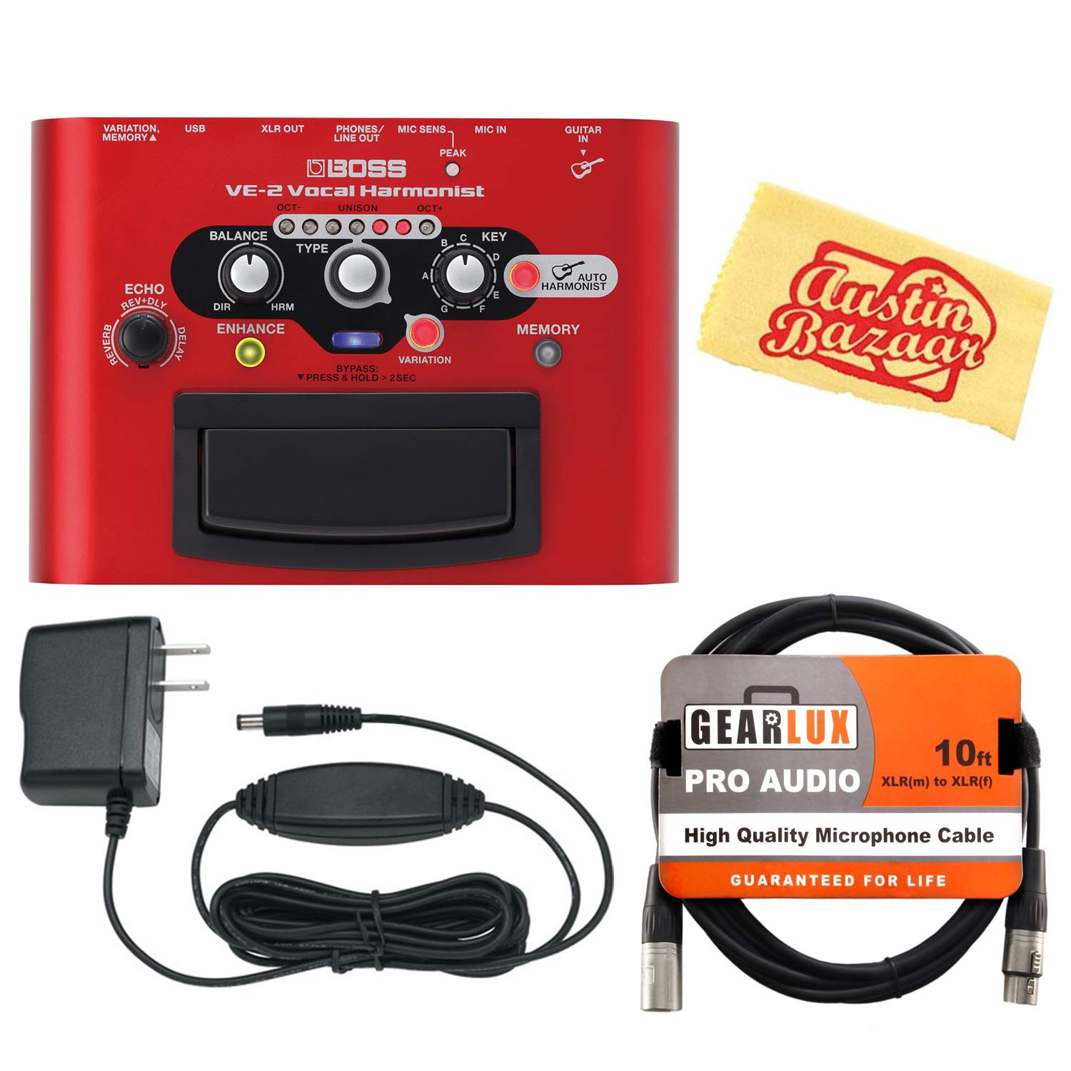 Amazon.com: BOSS VE-2 Vocal Harmonist Bundle with Gearlux Power