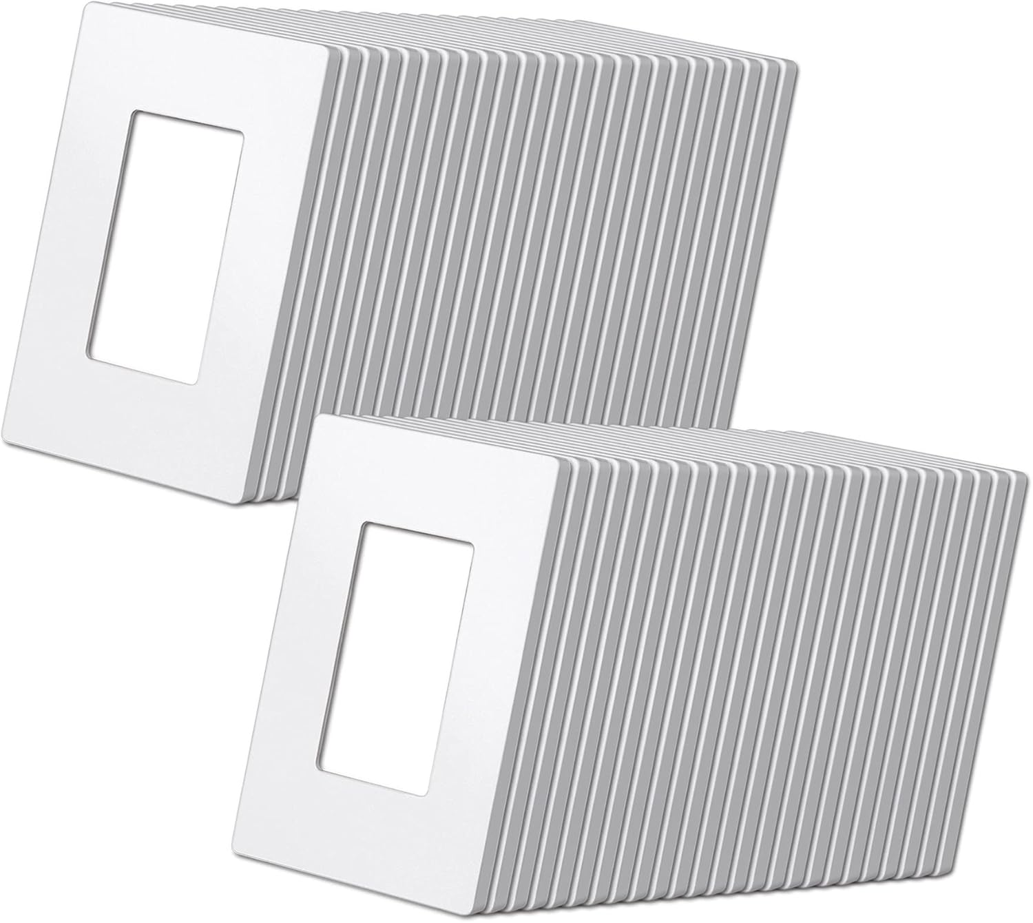 [50 Pack] BESTTEN USWP4 Matte White Screwless Switch Plate, 1Gang
