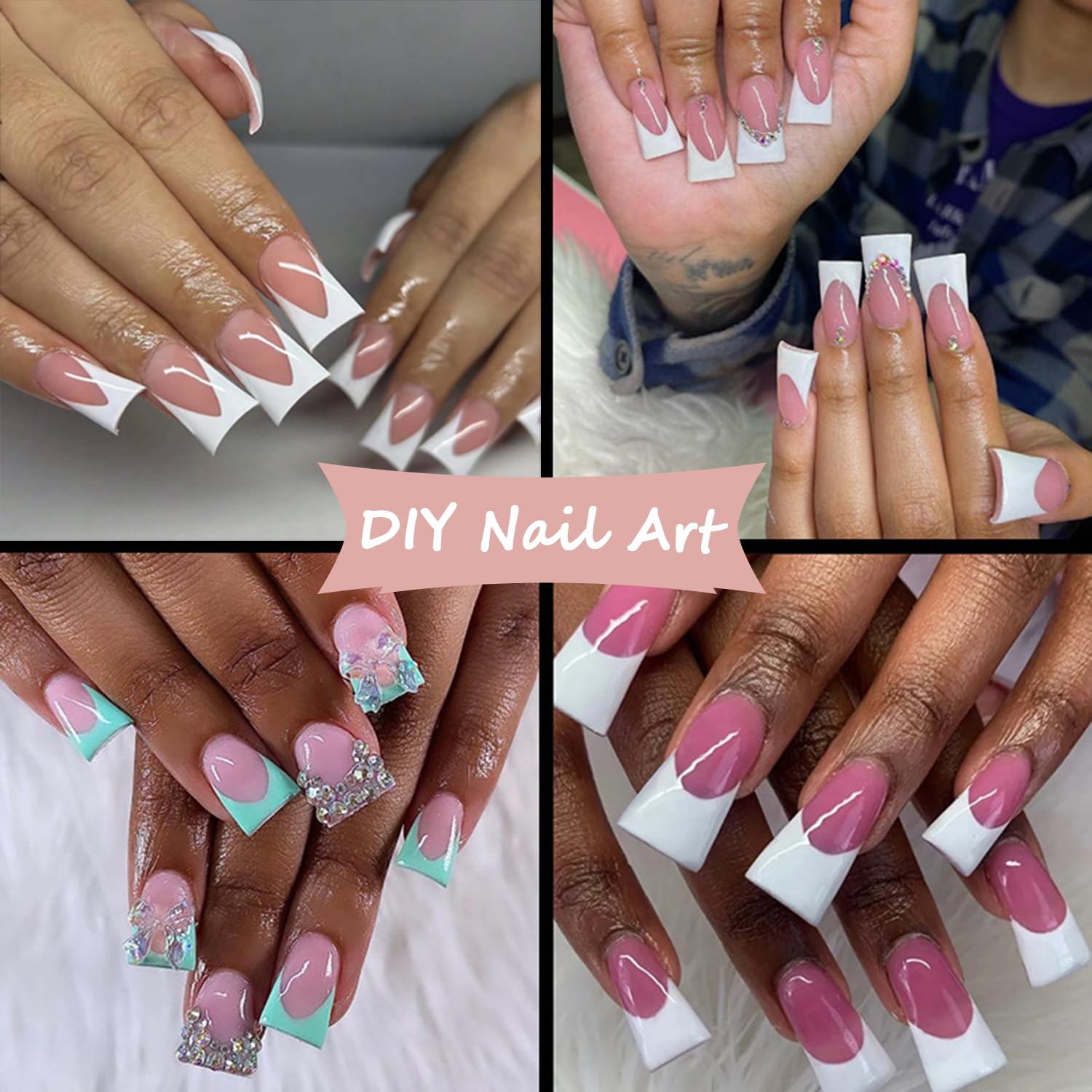 500Pcs Natural Duck Nail Tips, 10 Sizes Pre-Shaped Professional Press Ons for Nail Extension - Half Cover Acrylic Soft Gel Tips for Home DIY Nail Salon With Box