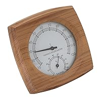 Vista 2 de Termómetro higrómetro, 2 en 1, medidor de humedad para interiores, termómetro de temperatura de madera, monitor de humedad para baño, sauna