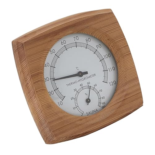 Miniatura 2 de Termómetro higrómetro, 2 en 1, medidor de humedad para interiores, termómetro de temperatura de madera, monitor de humedad para baño, sauna