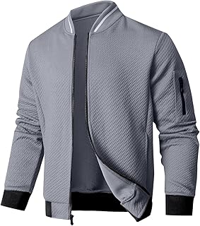 SAVKOOV Mens Loose Fit Lightweight Jacket Casual Stylish bomber Jacket