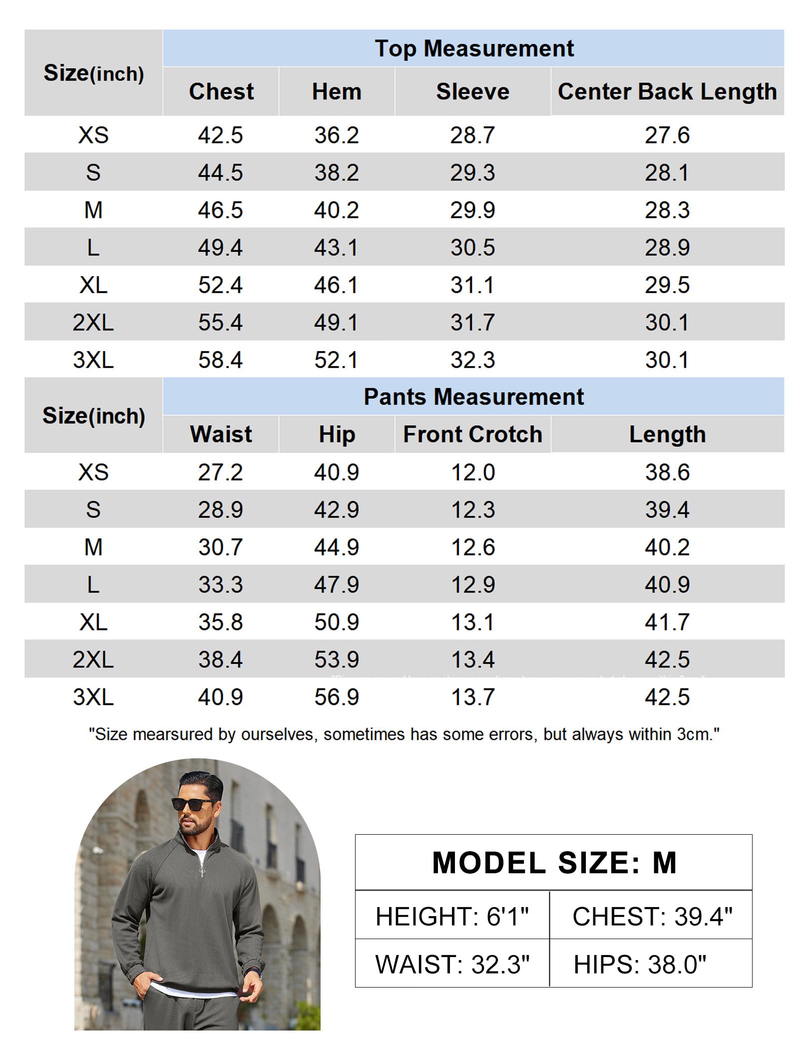 COOFANDY Tuta da uomo in 2 pezzi, vestibilità comoda, mezza zip, per atletica, corsa, jogging, set | Tuta sportiva sportiva, tessuto jacquard traspirante, per corsa, allenamento, tempo libero, viaggi, aeroporto
