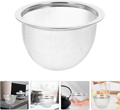 FENICAL Tea Filter Mesh Strainers Reusable Fine Filtration Strainer Basket 10pcs for Stainless Steel Suitable for Silver Loose Leaf Tea Coffee and Replacement