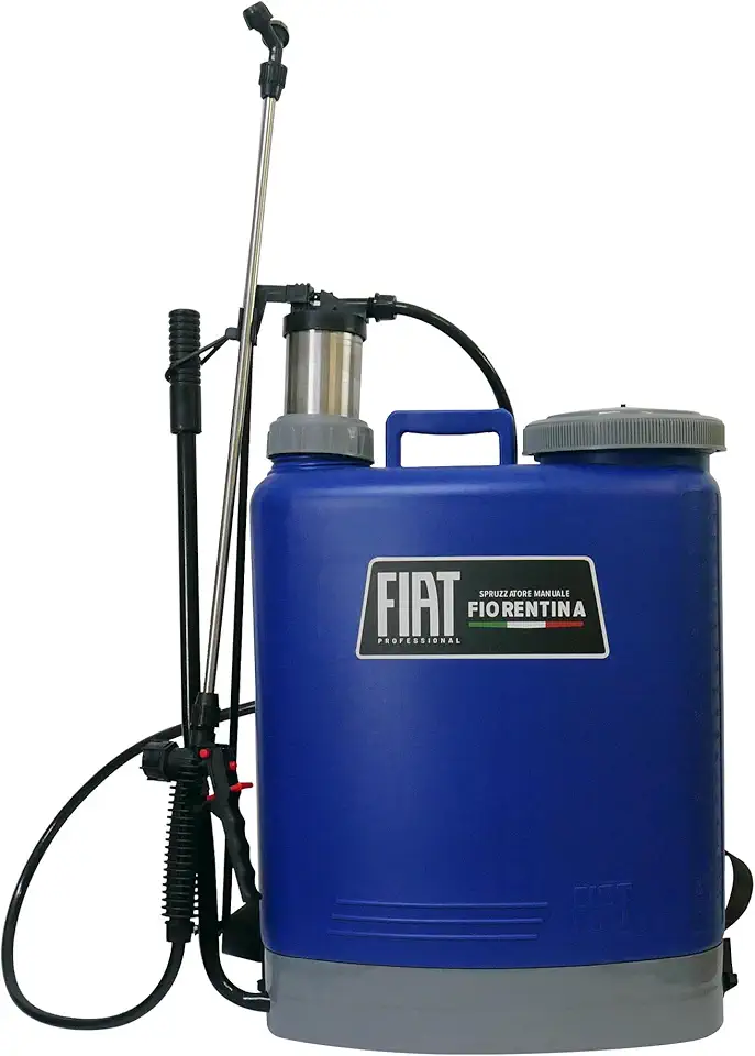 PULVERIZADOR MANUAL FIAT PROFESSIONAL FIORENTINA TANQUE 20L, PRESSÃO MÁX 43 PSI, PISTÃO AÇO INOXIDÁVEL